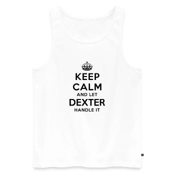 keep calm and let dexter handle it - Men's Premium Organic Tank Top - white - Front - AI Model Male 178 light (178cm)