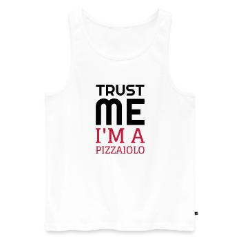 Pizza / pizzaiolo / Italien / Burger - Männer Premium Bio Tank Top - Weiß - Vorne - AI Model Male 178 light (178cm)