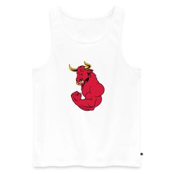 starker_stier_02 - Männer Premium Bio Tank Top - Weiß - Vorne - Michal (187cm)