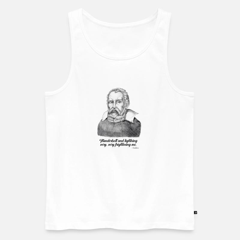 Galileo Quotes - Thunder & Lightning - Science - Männer Premium Bio Tank Top - Weiß