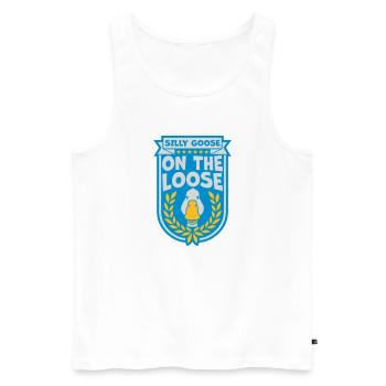 goose on the loose - Männer Premium Bio Tank Top - Weiß - Vorne - AI Model Male 178 light (178cm)