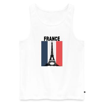 France- Eiffel Tower - Men's Premium Organic Tank Top - white - Front - Michal (187cm)