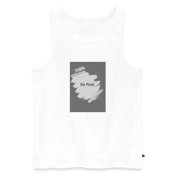 Be Real. - Männer Premium Bio Tank Top - Weiß - Vorne - AI Model Male 178 light (178cm)