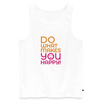 Do What Makes You Happy - Men's Premium Organic Tank Top - white - Front - AI Model Male 178 light (178cm)
