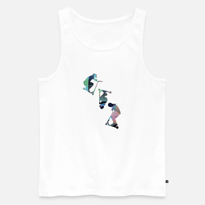 Stuntscooter,Trickscooter,tricks,stunt,e-scooter - Männer Premium Bio Tank Top - Weiß