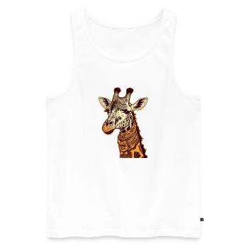 Lydia die Giraffe - Männer Premium Bio Tank Top - Weiß - Vorne - AI Model Male 178 light (178cm)