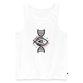 Science & Faith - DNA & Fisch. - Männer Premium Bio Tank Top - Weiß - Vorne - AI Model Male 178 light (178cm)
