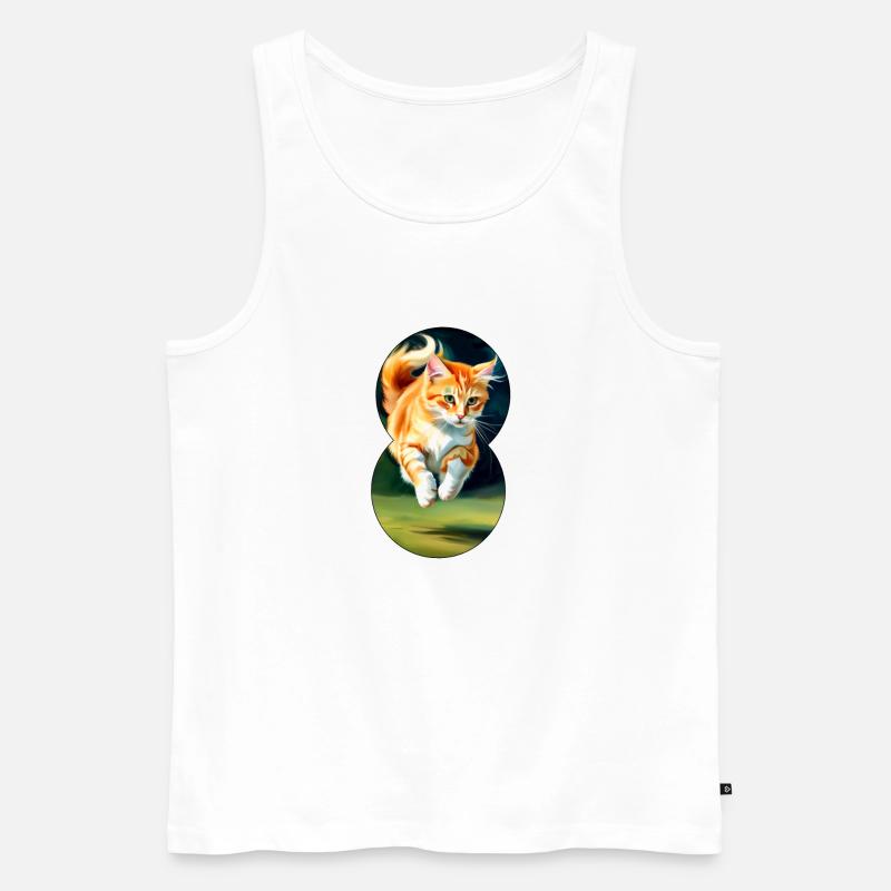 Running cat 3 - Männer Premium Bio Tank Top - Weiß