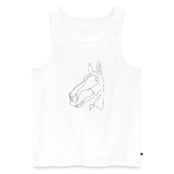 Pferdekopf Rocco - Männer Premium Bio Tank Top - Weiß - Vorne - Michal (187cm)