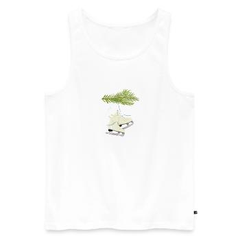 Schlittschuh Wasserfarben - Männer Premium Bio Tank Top - Weiß - Vorne - Michal (187cm)