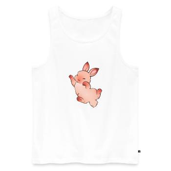 Niedlicher Hase - Männer Premium Bio Tank Top - Weiß - Vorne - Michal (187cm)