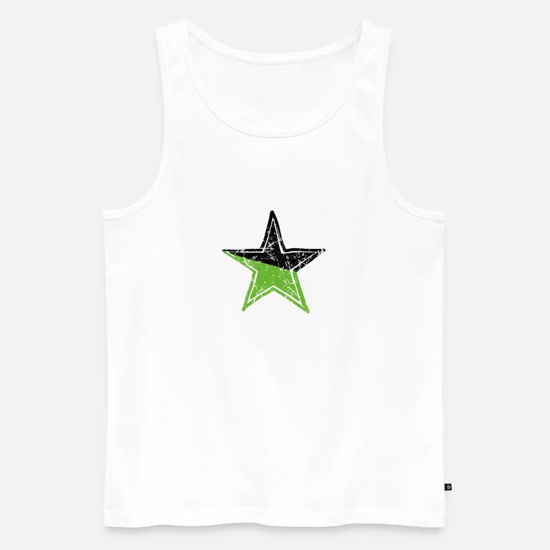 star green black drawn path - Männer Premium Bio Tank Top - Weiß