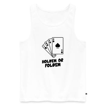 holdem or foldem - Men's Premium Organic Tank Top - white - Front - Michal (187cm)