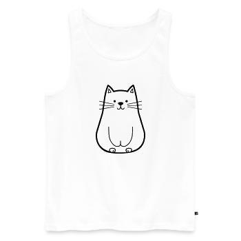 Katze - Männer Premium Bio Tank Top - Weiß - Vorne - Michal (187cm)