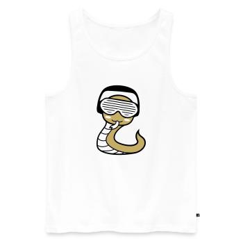 Cute Headphones Party Club Music Fun - Men's Premium Organic Tank Top - white - Front - Michal (187cm)