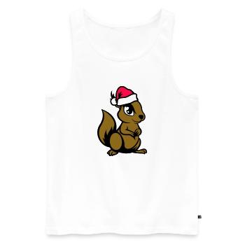 Écureuil Bande dessinée Animal Noël - Débardeur bio Premium Homme - blanc - Devant - Michal (187cm)