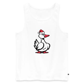 Noël de la bande dessinée de canard - Débardeur bio Premium Homme - blanc - Devant - AI Model Male 178 light (178cm)