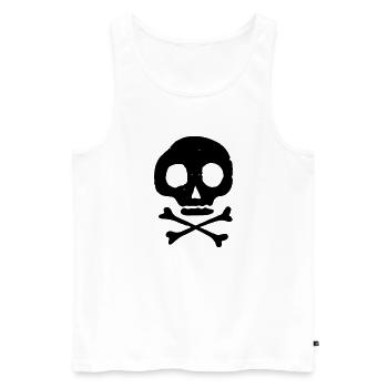 Schädel & Knochen - Männer Premium Bio Tank Top - Weiß - Vorne - Michal (187cm)