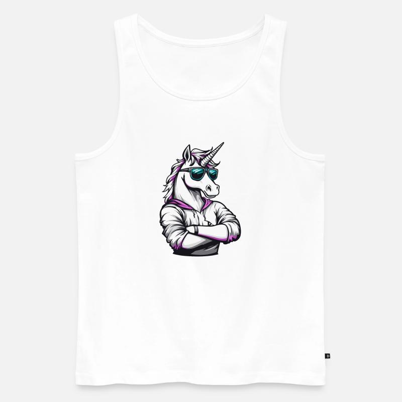 Einhorn Comic - Männer Premium Bio Tank Top - Weiß