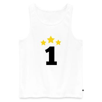 1 an étoile - cadeau de 1e anniversaire - Débardeur bio Premium Homme - blanc - Devant - AI Model Male 178 light (178cm)