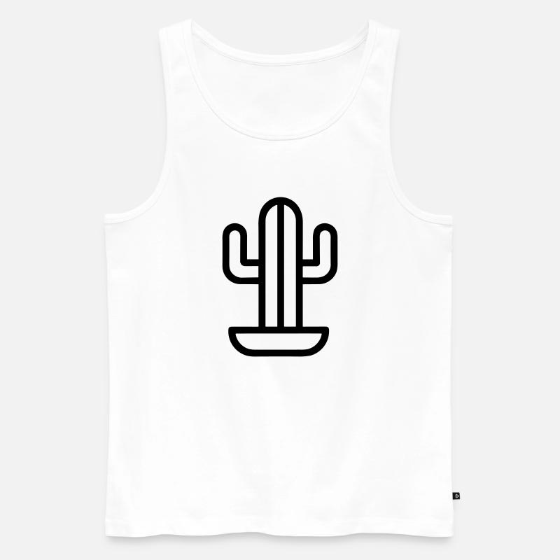 Kaktus - Männer Premium Bio Tank Top - Weiß
