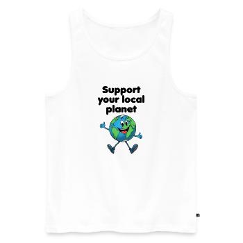 Support your local planet (hell) - Männer Premium Bio Tank Top - Weiß - Vorne - Michal (187cm)