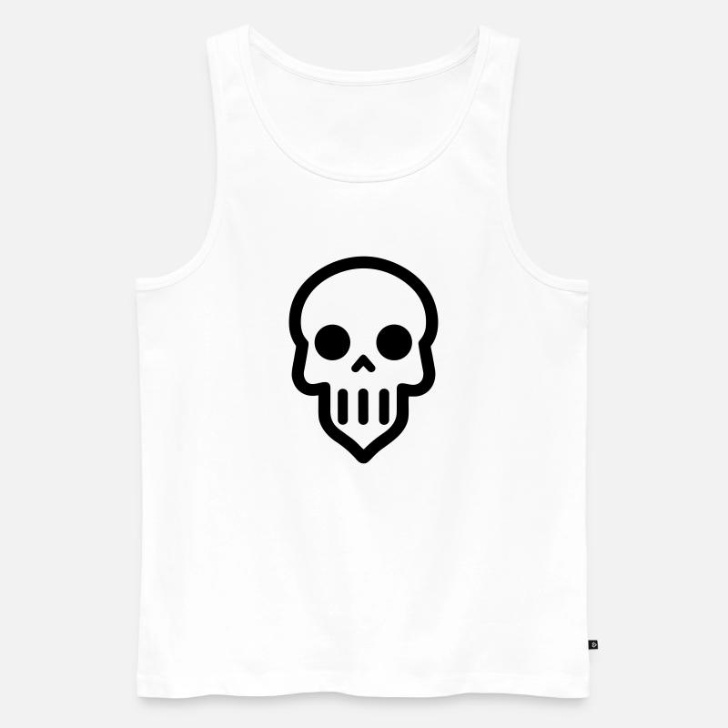 Schädel - Männer Premium Bio Tank Top - Weiß