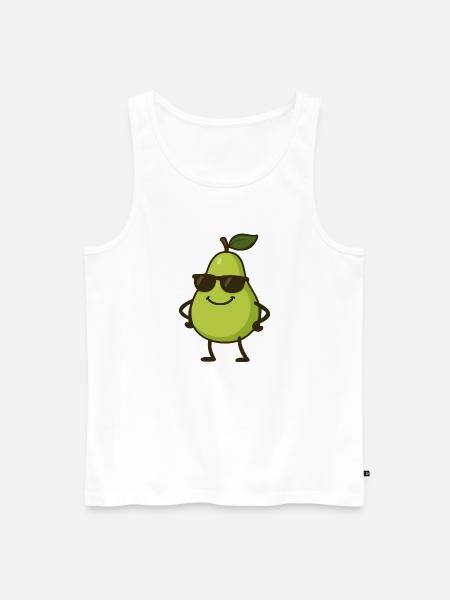 birne comic cool - Männer Premium Bio Tank Top - Weiß