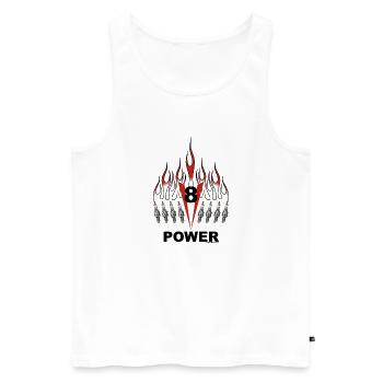 v8 - Männer Premium Bio Tank Top - Weiß - Vorne - Michal (187cm)