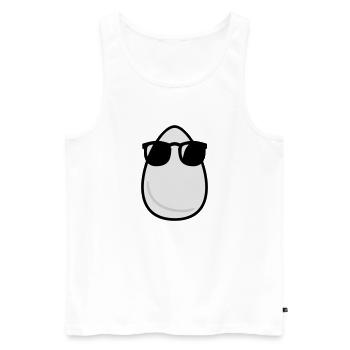 Cool Eierkopf / Cool Egg head (3c) - Männer Premium Bio Tank Top - Weiß - Vorne - AI Model Male 178 light (178cm)