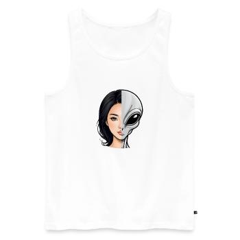 Human-Alien Hybrid Hubrid Alien Agenda - Men's Premium Organic Tank Top - white - Front - AI Model Male 178 light (178cm)