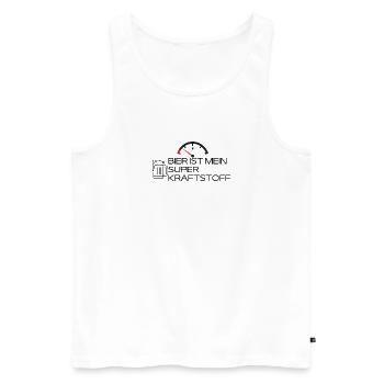 Bier ist mein Superkraftstoff- Bier Spruch - Männer Premium Bio Tank Top - Weiß - Vorne - AI Model Male 178 light (178cm)