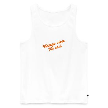 Vintage vibe, 70s Soul - Männer Premium Bio Tank Top - Weiß - Vorne - AI Model Male 178 light (178cm)