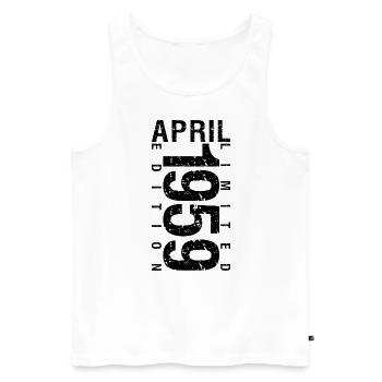 Birthday April 1959 April born in April 1959 - Men's Premium Organic Tank Top - white - Front - Michal (187cm)