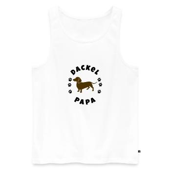 Dackel Papa - Männer Premium Bio Tank Top - Weiß - Vorne - AI Model Male 178 light (178cm)