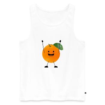 orange avec le visage - Débardeur bio Premium Homme - blanc - Devant - Michal (187cm)