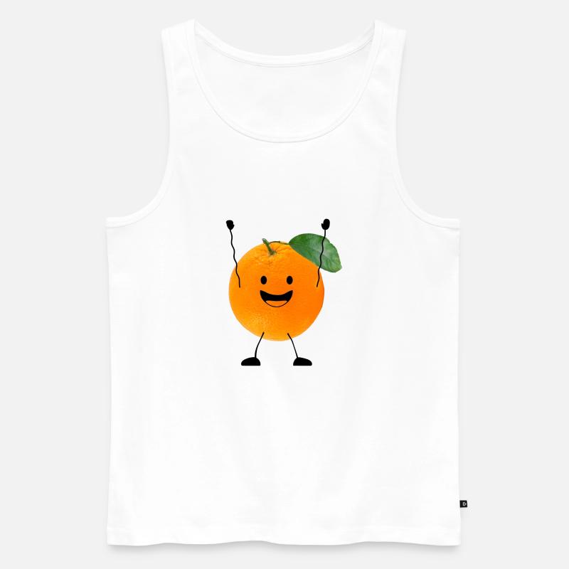 orange mit gesicht - Männer Premium Bio Tank Top - Weiß