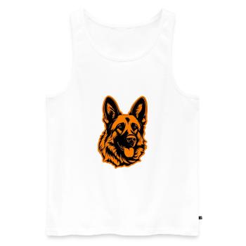 German Shepherd Dog Head - Men's Premium Organic Tank Top - white - Front - AI Model Male 178 light (178cm)