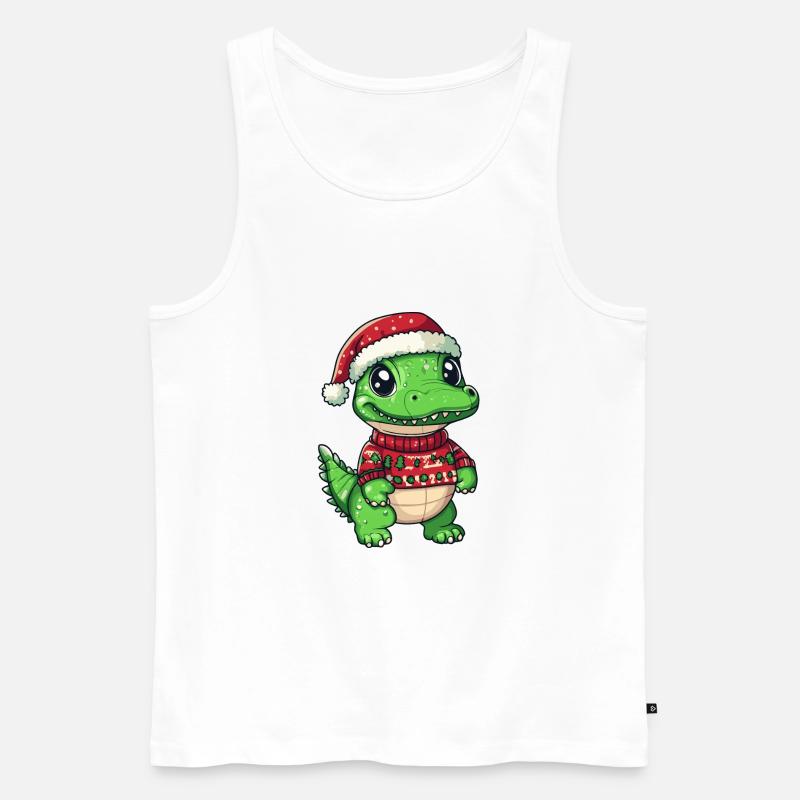 Alligator Weihnachten Comic - Männer Premium Bio Tank Top - Weiß