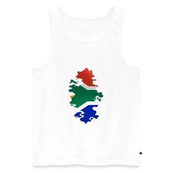 South Africa Flag Africa South African Flag - Men's Premium Organic Tank Top - white - Front - AI Model Male 178 light (178cm)