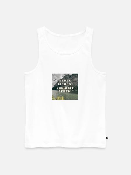 Berge lieben - Freiheit leben - Männer Premium Bio Tank Top - Weiß