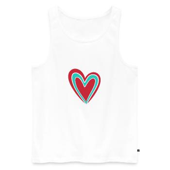 Heart - Men's Premium Organic Tank Top - white - Front - AI Model Male 178 light (178cm)