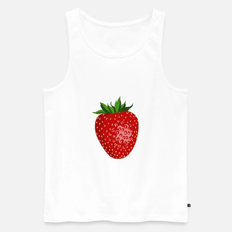 Erdbeere - Männer Premium Bio Tank Top - Weiß