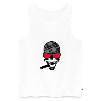 petanque smile cigard bezel head smi - Men's Premium Organic Tank Top - white - Front - Michal (187cm)