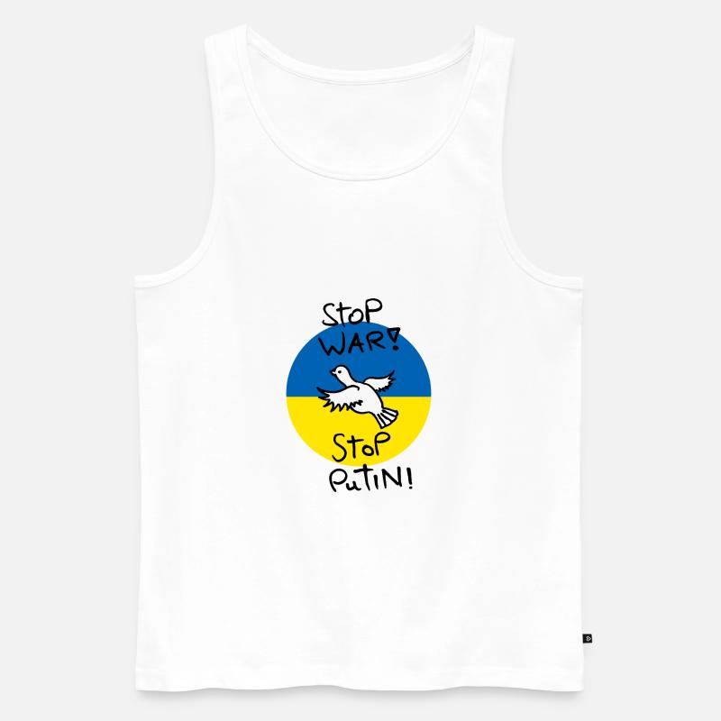 Stop War! Stop Putin! - Männer Premium Bio Tank Top - Weiß
