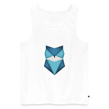Blue Owl Origami Art - Men's Premium Organic Tank Top - white - Front - AI Model Male 178 light (178cm)