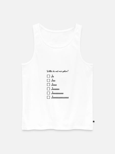 Willst du mit mir gehen? - Männer Premium Bio Tank Top - Weiß