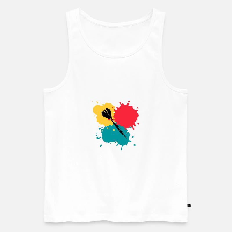 Darts 1 - Männer Premium Bio Tank Top - Weiß