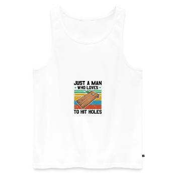 Cornhole - Männer Premium Bio Tank Top - Weiß - Vorne - Michal (187cm)
