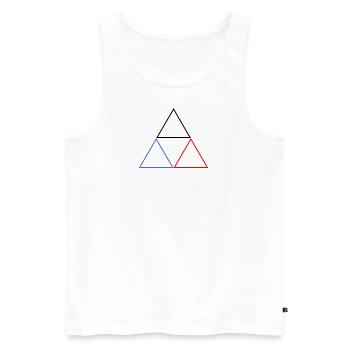 Dreieck - Männer Premium Bio Tank Top - Weiß - Vorne - AI Model Male 178 light (178cm)